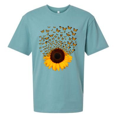 Adorable Butterfly Sunflower Sueded Cloud Jersey T-Shirt