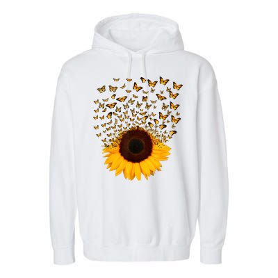 Adorable Butterfly Sunflower Garment-Dyed Fleece Hoodie