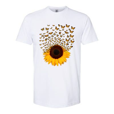 Adorable Butterfly Sunflower Softstyle CVC T-Shirt