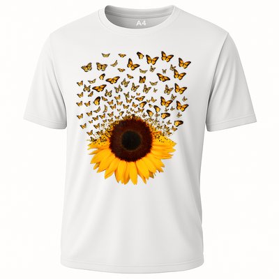 Adorable Butterfly Sunflower Cooling Performance Crew T-Shirt