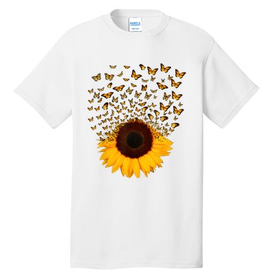 Adorable Butterfly Sunflower Tall T-Shirt