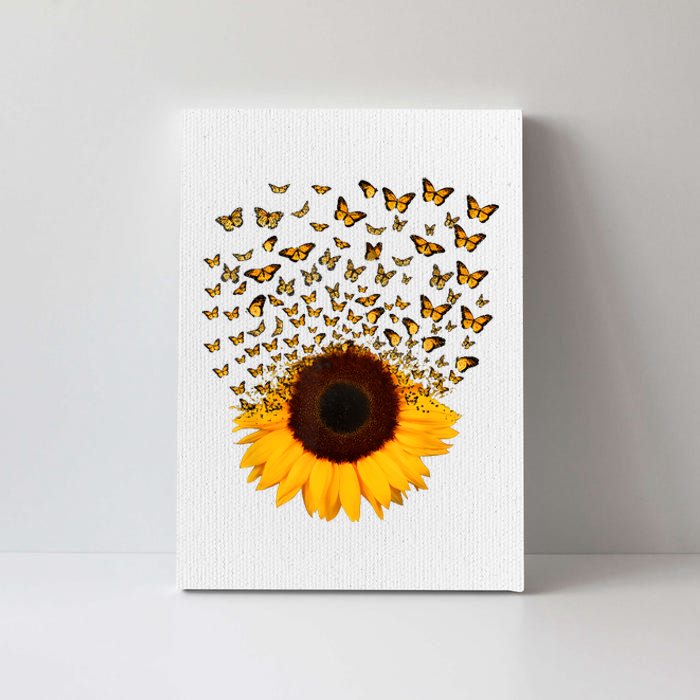 Adorable Butterfly Sunflower Canvas