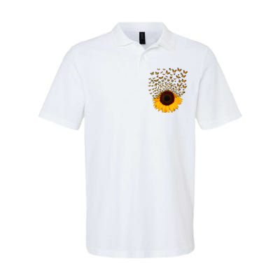 Adorable Butterfly Sunflower Softstyle Adult Sport Polo