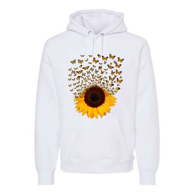 Adorable Butterfly Sunflower Premium Hoodie