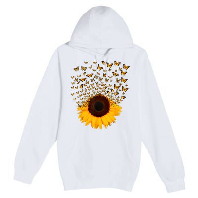 Adorable Butterfly Sunflower Premium Pullover Hoodie