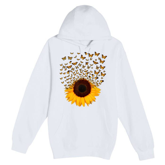 Adorable Butterfly Sunflower Premium Pullover Hoodie