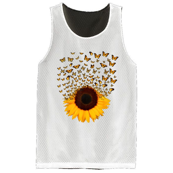 Adorable Butterfly Sunflower Mesh Reversible Basketball Jersey Tank