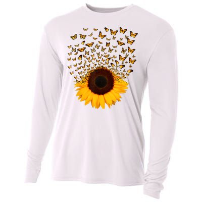 Adorable Butterfly Sunflower Cooling Performance Long Sleeve Crew