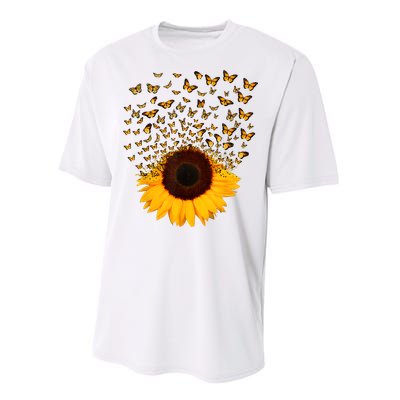 Adorable Butterfly Sunflower Performance Sprint T-Shirt