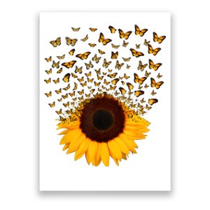 Adorable Butterfly Sunflower Poster