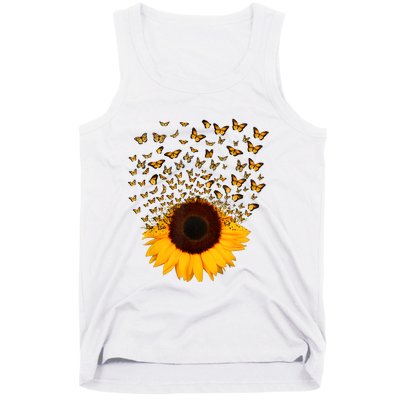 Adorable Butterfly Sunflower Tank Top