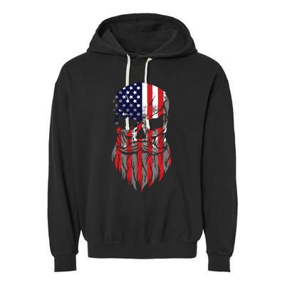 American Beard Skull Garment-Dyed Fleece Hoodie