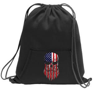 American Beard Skull Sweatshirt Cinch Pack Bag