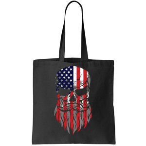 American Beard Skull Tote Bag