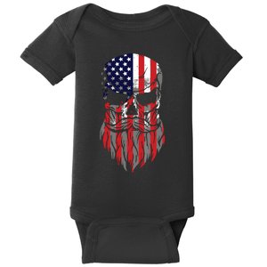 American Beard Skull Baby Bodysuit