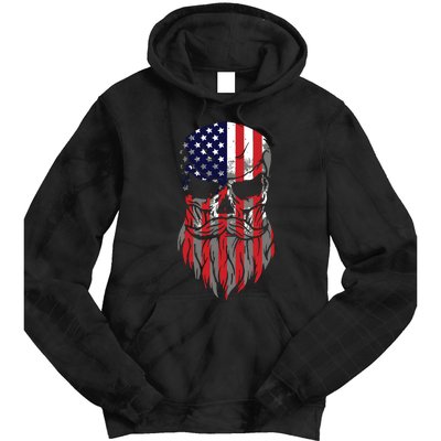 American Beard Skull Tie Dye Hoodie