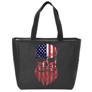 American Beard Skull Zip Tote Bag