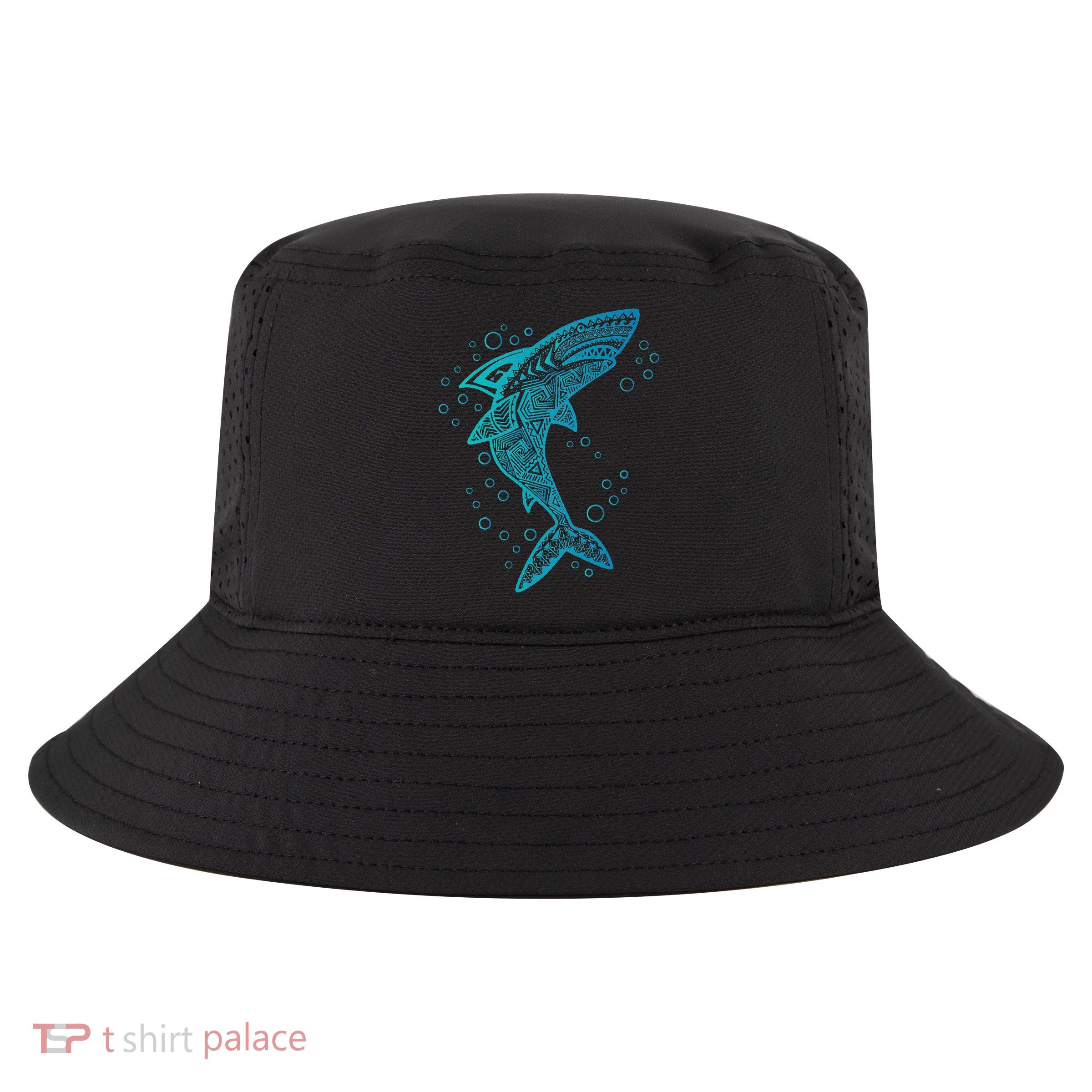 AQUA BOHO SHARK Cool Comfort Performance Bucket Hat