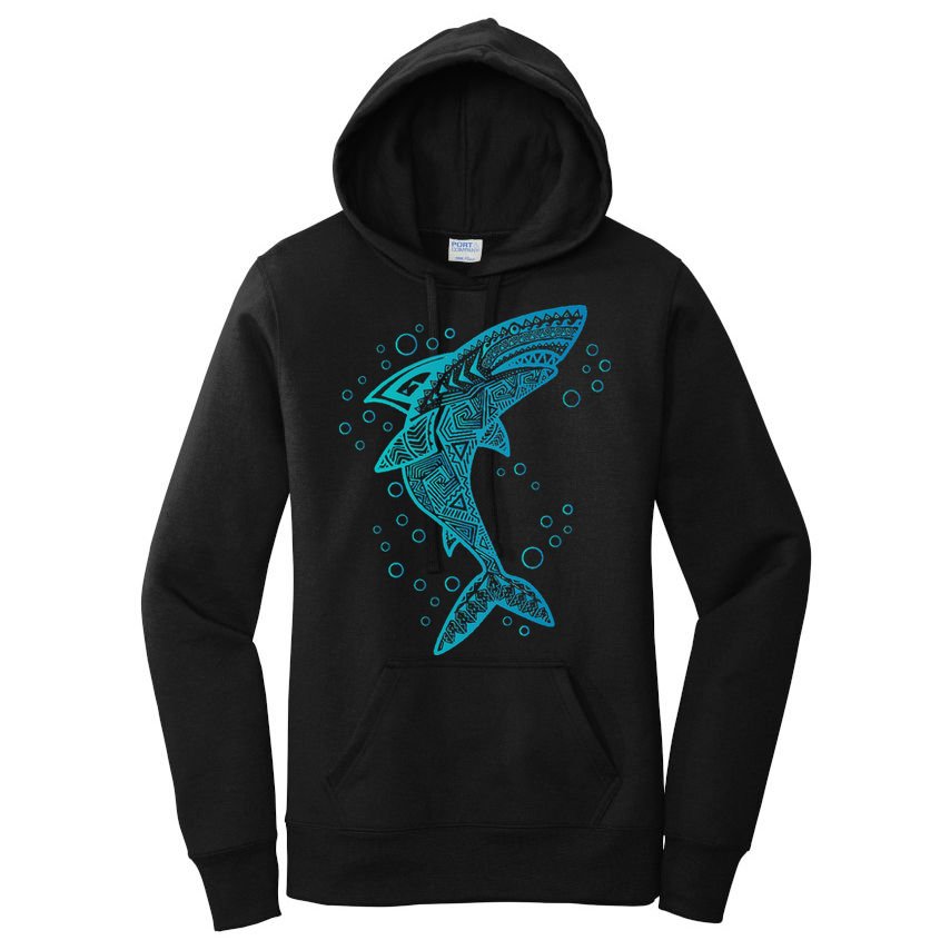 AQUA BOHO SHARK Women's Pullover Hoodie