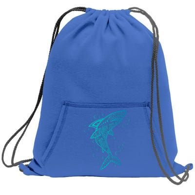 AQUA BOHO SHARK Sweatshirt Cinch Pack Bag