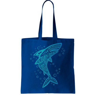 AQUA BOHO SHARK Tote Bag