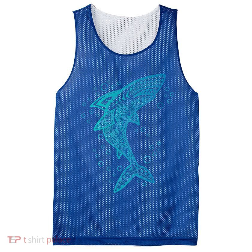 AQUA BOHO SHARK Mesh Reversible Basketball Jersey Tank