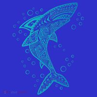 AQUA BOHO SHARK Mesh Reversible Basketball Jersey Tank