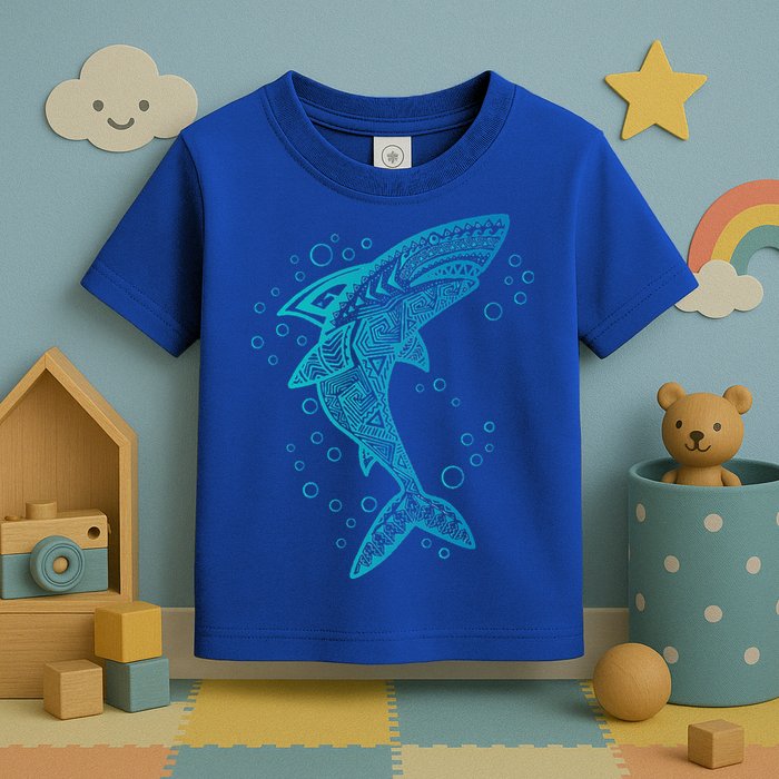 AQUA BOHO SHARK Toddler T-Shirt