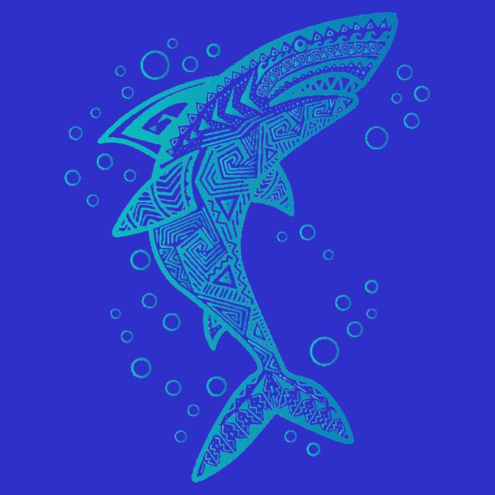 AQUA BOHO SHARK Toddler T-Shirt