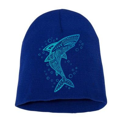 AQUA BOHO SHARK Short Acrylic Beanie