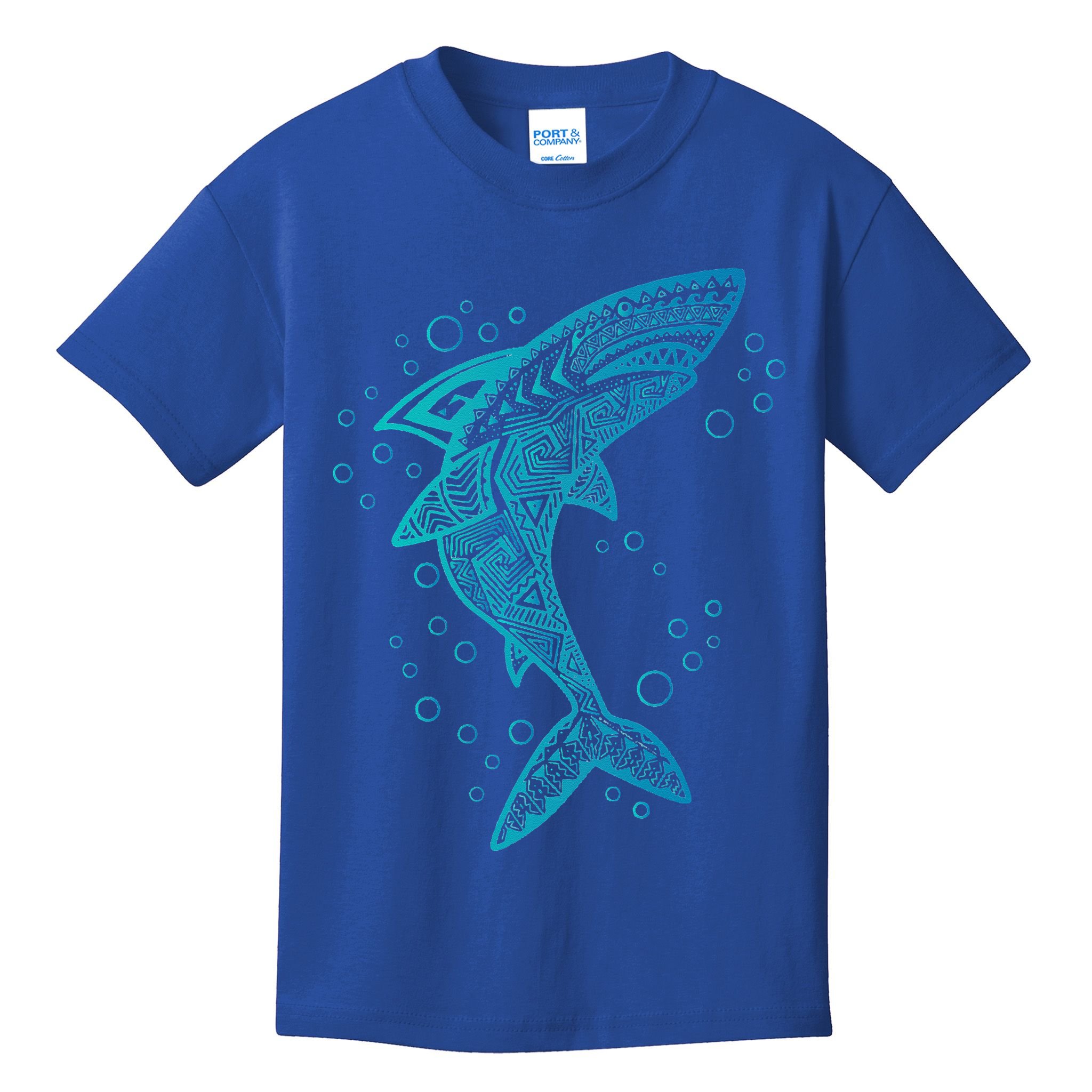AQUA BOHO SHARK Kids T-Shirt