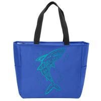 AQUA BOHO SHARK Zip Tote Bag