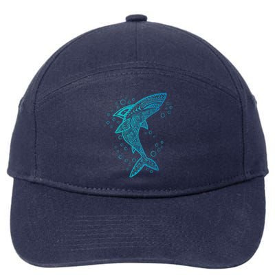 AQUA BOHO SHARK 7-Panel Snapback Hat