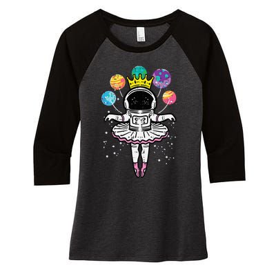 Astronaut Ballerina Space Ballet Women's Tri-Blend 3/4-Sleeve Raglan Shirt