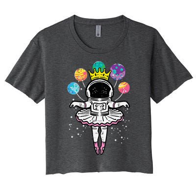 Astronaut Ballerina Space Ballet Women's Crop Top Tee