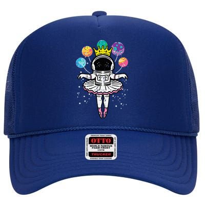 Astronaut Ballerina Space Ballet High Crown Mesh Back Trucker Hat