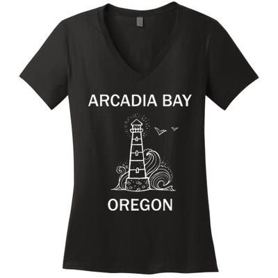 Arcadia Bay Strange Life Two Whales Diner Video Gamer Women's V-Neck T-Shirt