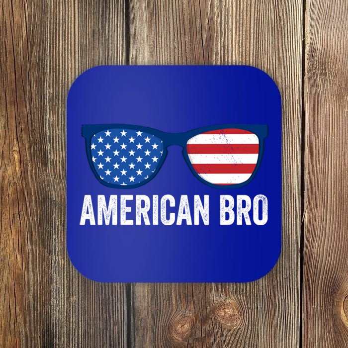 American Bro Sunglasses 4th Of July Gift Coaster