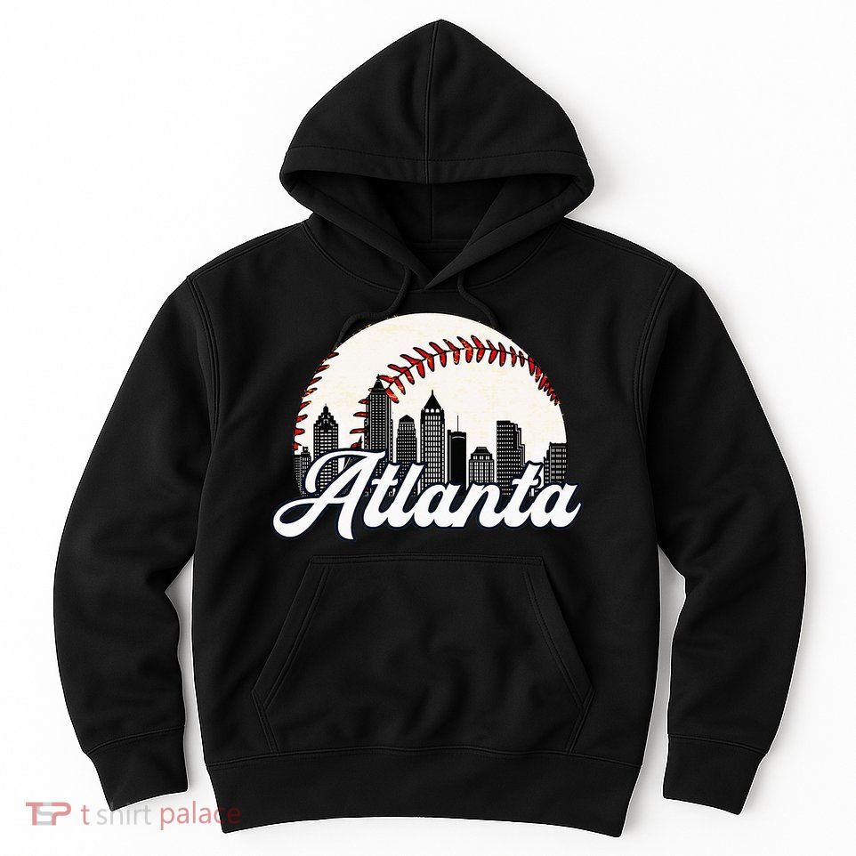 Atlanta Baseball Skyline Atlanta Cityscape Hoodie