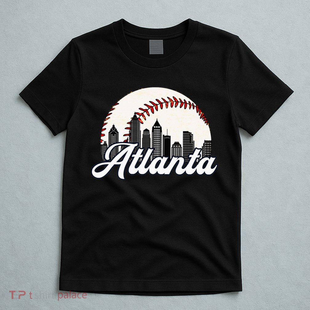 Atlanta Baseball Skyline Atlanta Cityscape T-Shirt