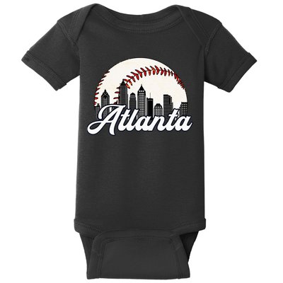 Atlanta Baseball Skyline Atlanta Cityscape Baby Bodysuit