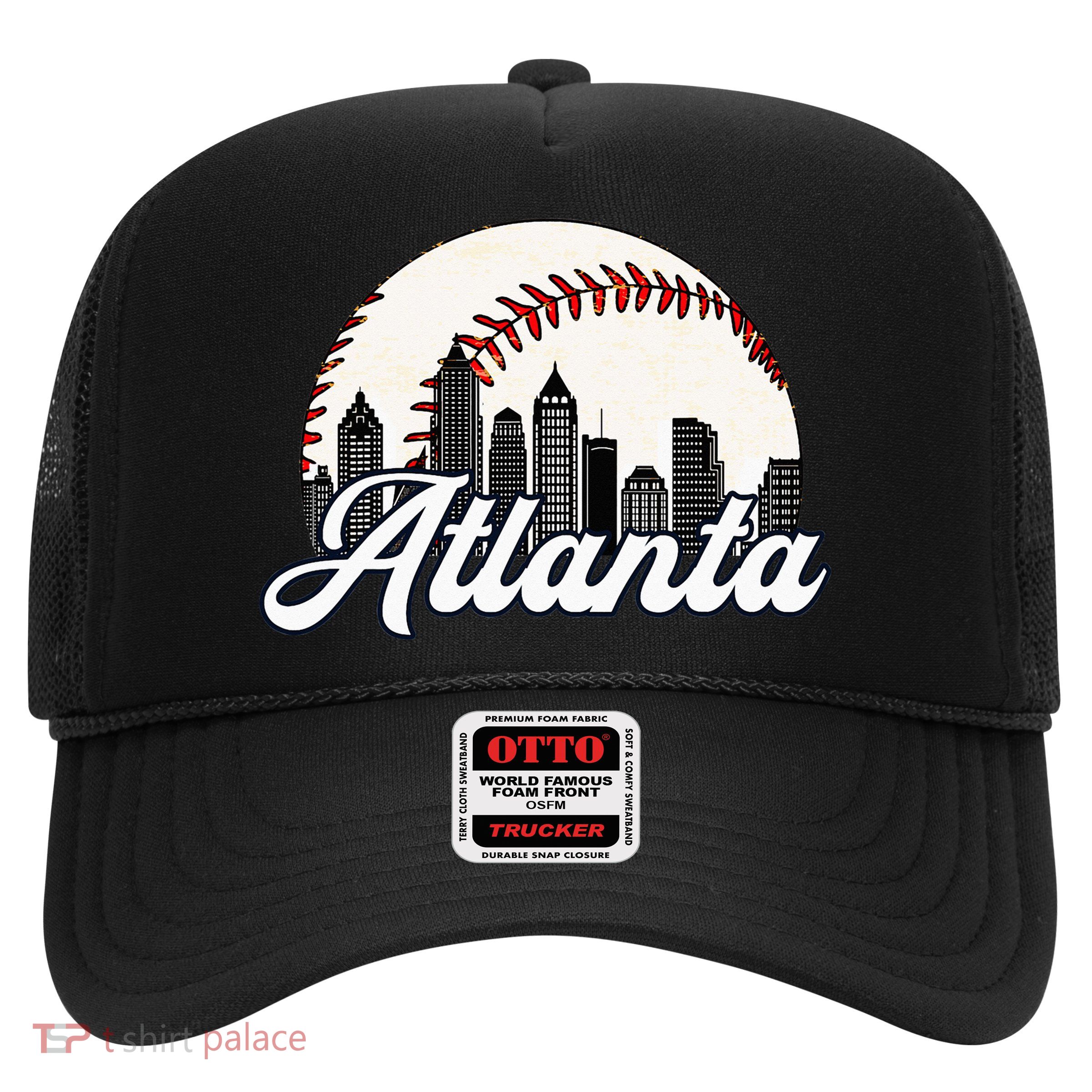 Atlanta Baseball Skyline Atlanta Cityscape Trucker Hat