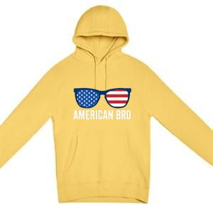 American Bro Sunglasses 4th Of July Gift Premium Pullover Hoodie