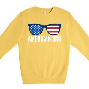 American Bro Sunglasses 4th Of July Gift Premium Crewneck Sweatshirt