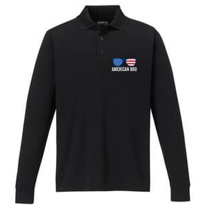 American Bro Sunglasses 4th Of July Gift Performance Long Sleeve Polo