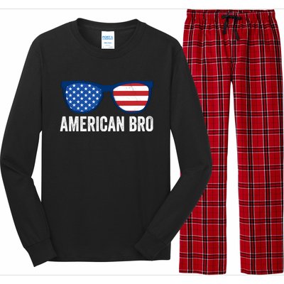 American Bro Sunglasses 4th Of July Gift Long Sleeve Pajama Set