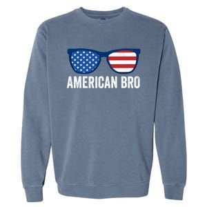 American Bro Sunglasses 4th Of July Gift Garment-Dyed Sweatshirt