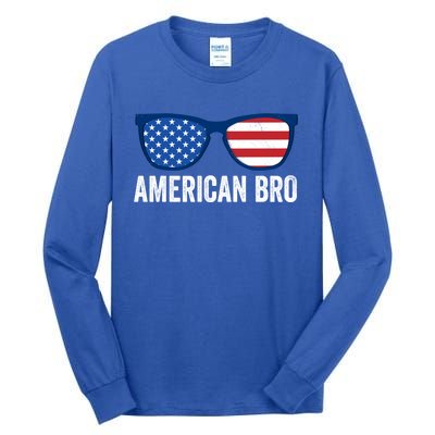 American Bro Sunglasses 4th Of July Gift Tall Long Sleeve T-Shirt