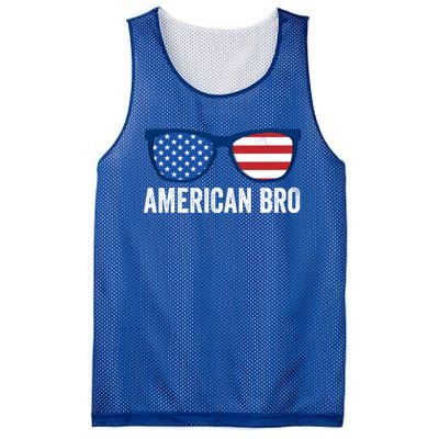 American Bro Sunglasses 4th Of July Gift Mesh Reversible Basketball Jersey Tank