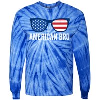 American Bro Sunglasses 4th Of July Gift Tie-Dye Long Sleeve Shirt